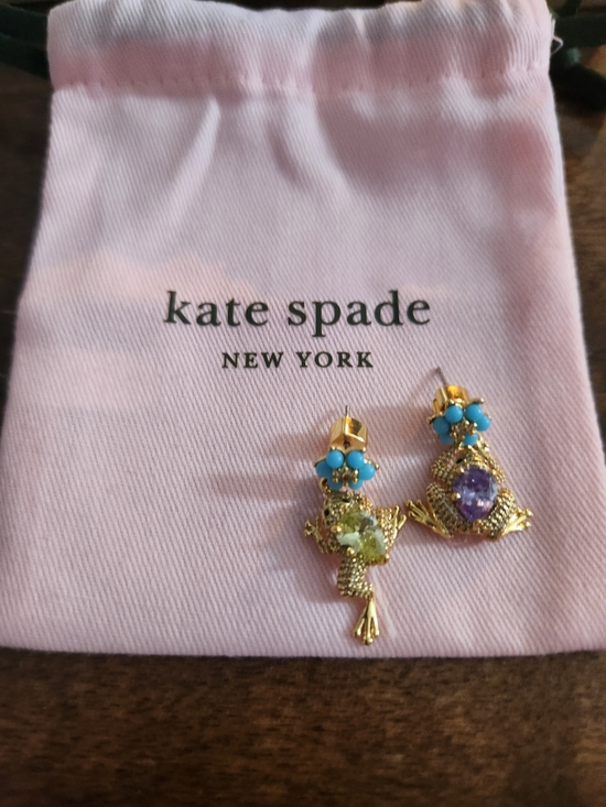 kate spade Jewelry - kate spade Gold Frog Earrings with Turquoise, Purple & Light Green Accents